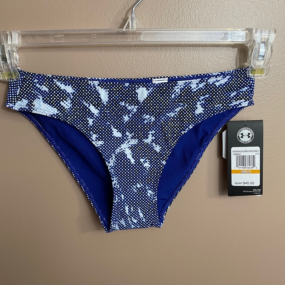 Under Armour Blue Threadborne Swim Bikini Bottom